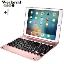 Для iPad Pro 9,7 дюймов A1673 Беспроводная Bluetooth клавиатура чехол для iPad Pro 9,7() планшетный ПК откидная крышка Подставка+ стилус