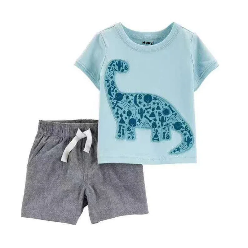 Baby Boy Clothes Suit Humpback Whale T-Shirts Striped Shorts Pants Sea Children Outfit Summer Cotton Jumpsuit Sets 0-2 Year