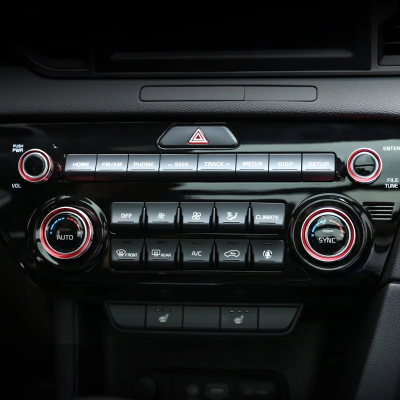 Для Kia Sportage Ql- алюминиевые переключатели ручки нагревателя кнопки управления климат-контролем циферблаты A/C Air Con крышки кольца украшения 4 шт