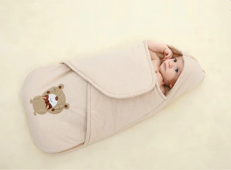 Для новорожденных хлопок спальный мешок новый бренд Младенческая тележка sleepsack открытый доказательство ветра теплая Bebe с капюшоном