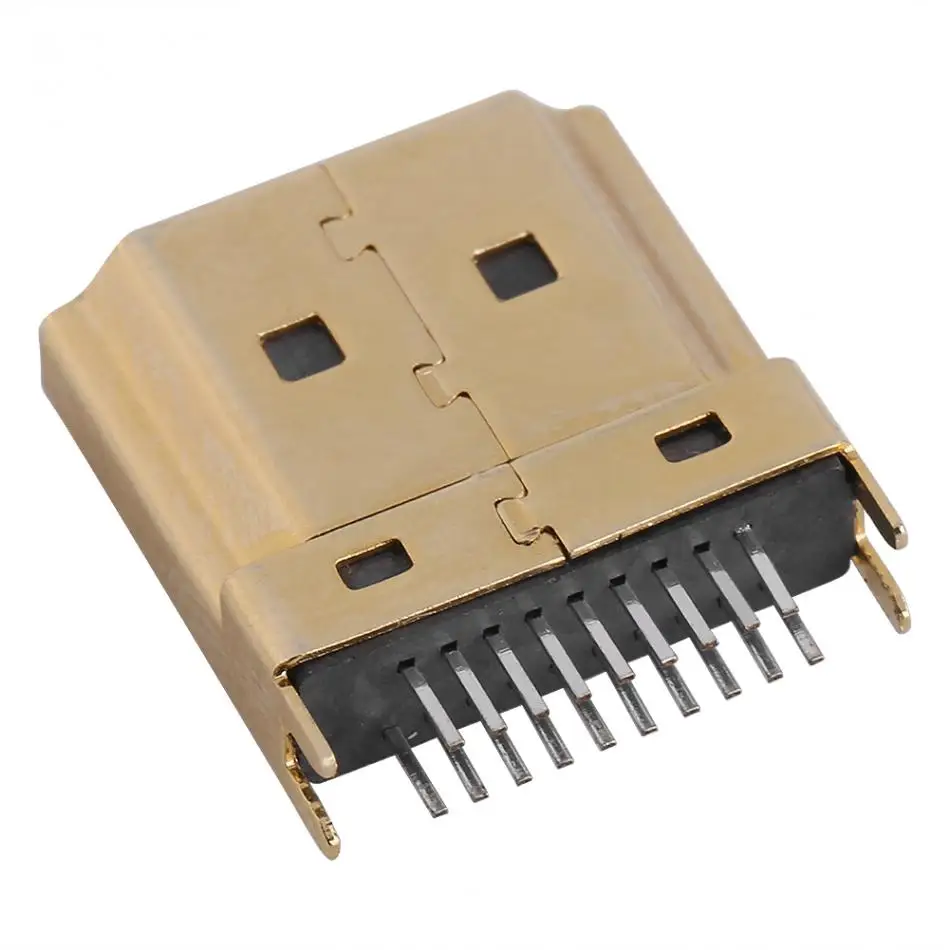 Разъем HDMI USB 19pin B типа папа разъем Jack 19 контактный DIP для зарядки Hd 360 градусный
