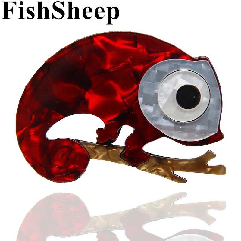 FishSheep новые акриловые Хамелеон броши в виде ящериц для женщин модные милые смолы животное геккон брошь и булавка ювелирные изделия корсаж подарки