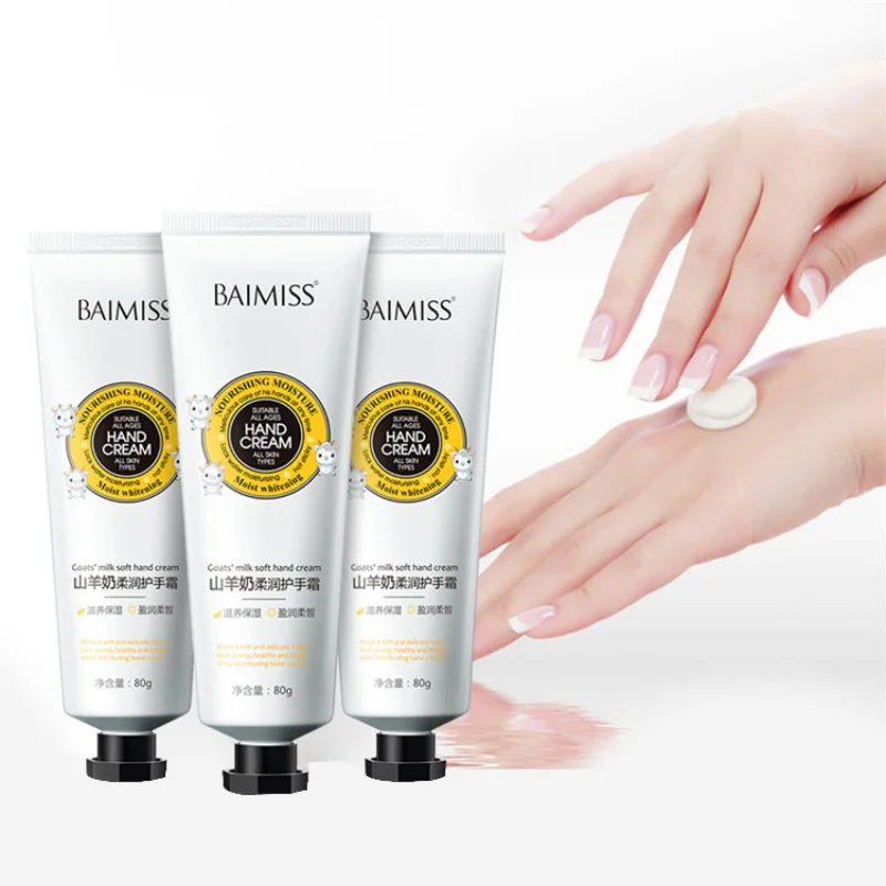 

Goat Milk Essence Hand Cream Nourishing Skin Care Anti Chapping Anti Aging Moisturizing Whitening Cream Hand Skin *1PC