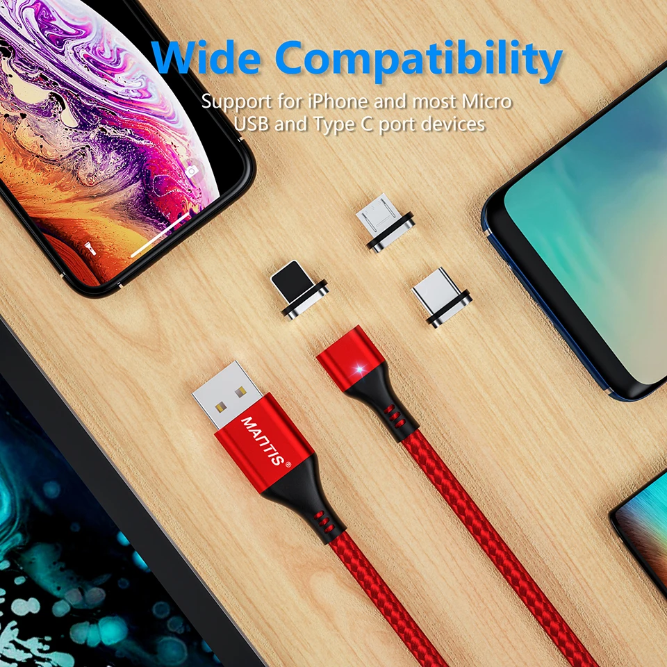 MANTIS Quick Charge 3.0 Magnetic Cable USB C Type C Cable For Samsung Huawei Xiaomi OnePlus Fast Charging Andriod Phone Cables 8