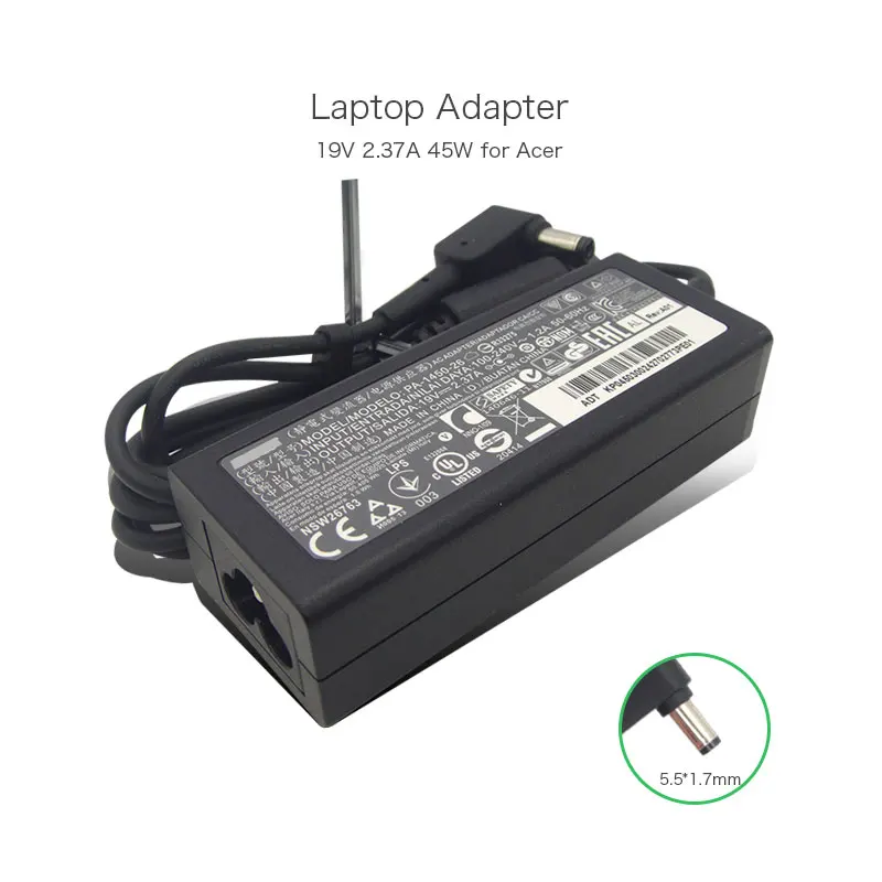 

19V 2.37A 45W 5.5*1.7mm Laptop AC Adapter for ACER 13-045N2A A045R021L ADP-45HE B PA-1450-26 Power Supply Charger