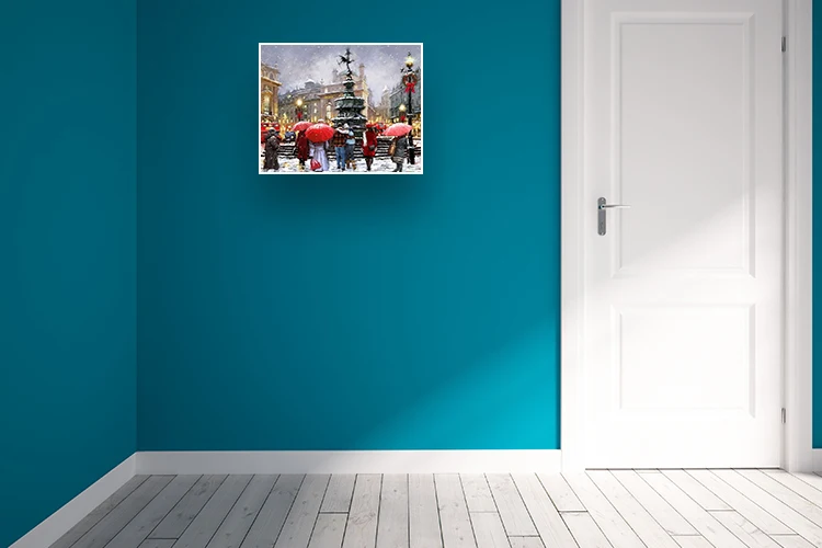 Европейская Снежная сцена, Раскраска по номерам 40x50 см, акриловая краска, холст, краски по номерам, настенные картины для гостиной, цельные наборы