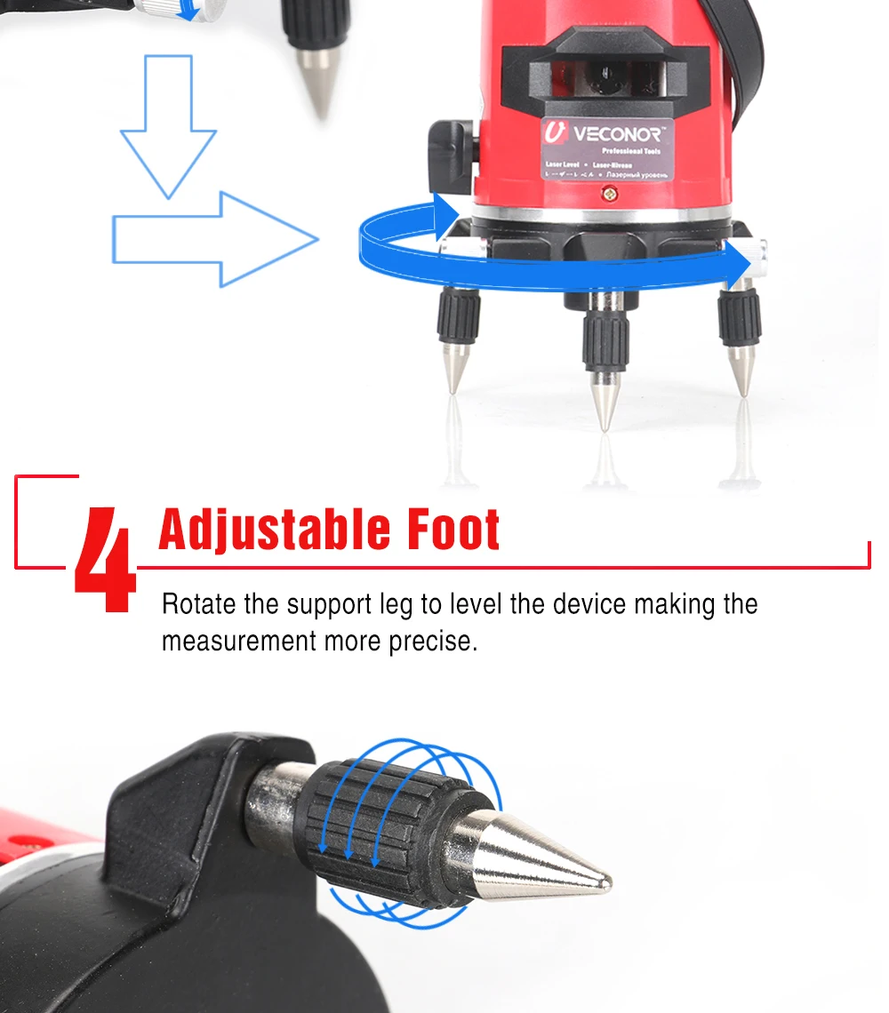 Veconor лазерный уровень 2 линии 2 балла Лазерная линия проекторы самовыравнивание вертикальные горизонтальные линии инструменты выравнивания