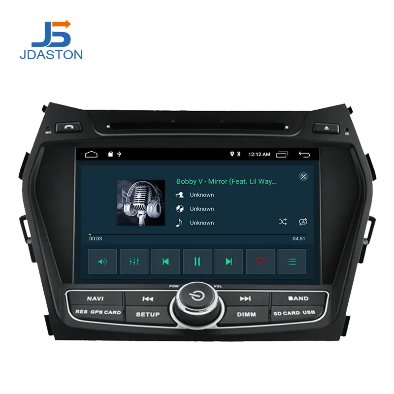 Best JDASTON Android 9.1 Car DVD Player For Hyundai IX45/Santa fe 2012 2013 2014 Multimedia GPS Navi 2 Din Car Radio Audio Stereo 2