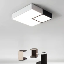 Nordic led lamps modern minimalist square black and white bedroom study lamp living room ceiling lamp bwart new arrival black white minimalist led ceiling light for living study room bedroom aluminum modern led ceiling lamp