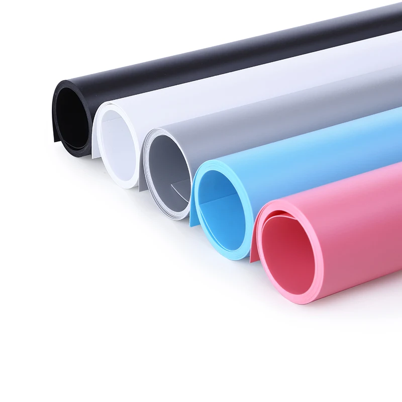 

Photography Studio PVC Backgrounds Anti-wrinkle Backdrop for Photo Background Equipment 68 x 130cm Solid Color White Black Gray