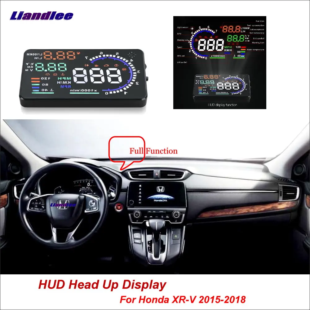 

Liandlee Full Function HUD Car Head Up Display For Honda HR-V XR-V 2015-2018 Safe Driving Screen OBD Data Projector Windshield
