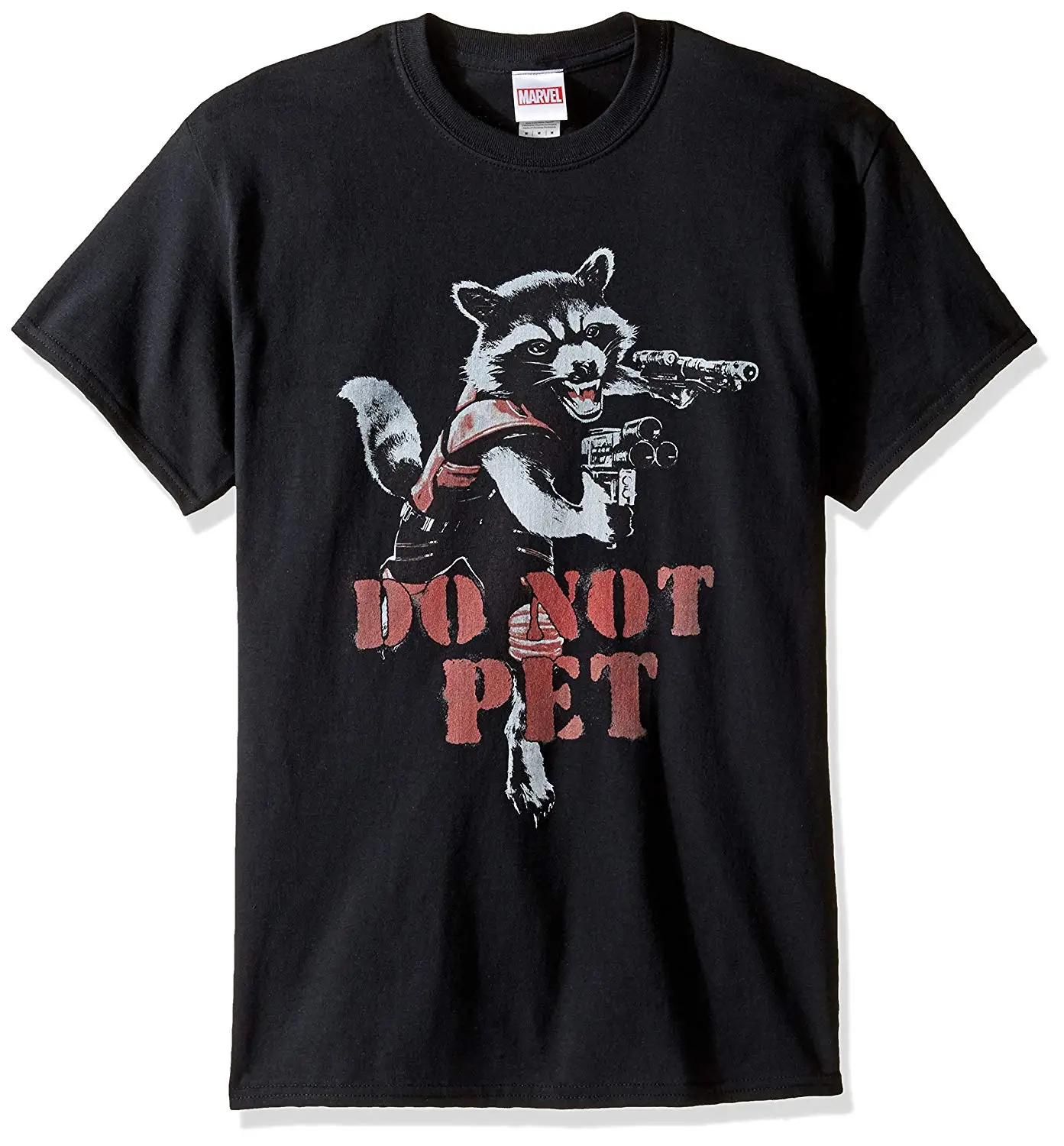 

Marvel Men's DO Not PET Rocket Raccoon T-Shirt T Shirt Men Summer Casual Summer Short Sleeves Cotton T-Shirt Top Tee