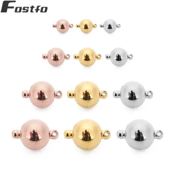 

2pcs/lot Round Ball Magnetic Clasps Dia 6/8/10/12/14/16mm Stainless Steel Bracelet Claps Buckle Magnet Hook DIY Jewelry Finding