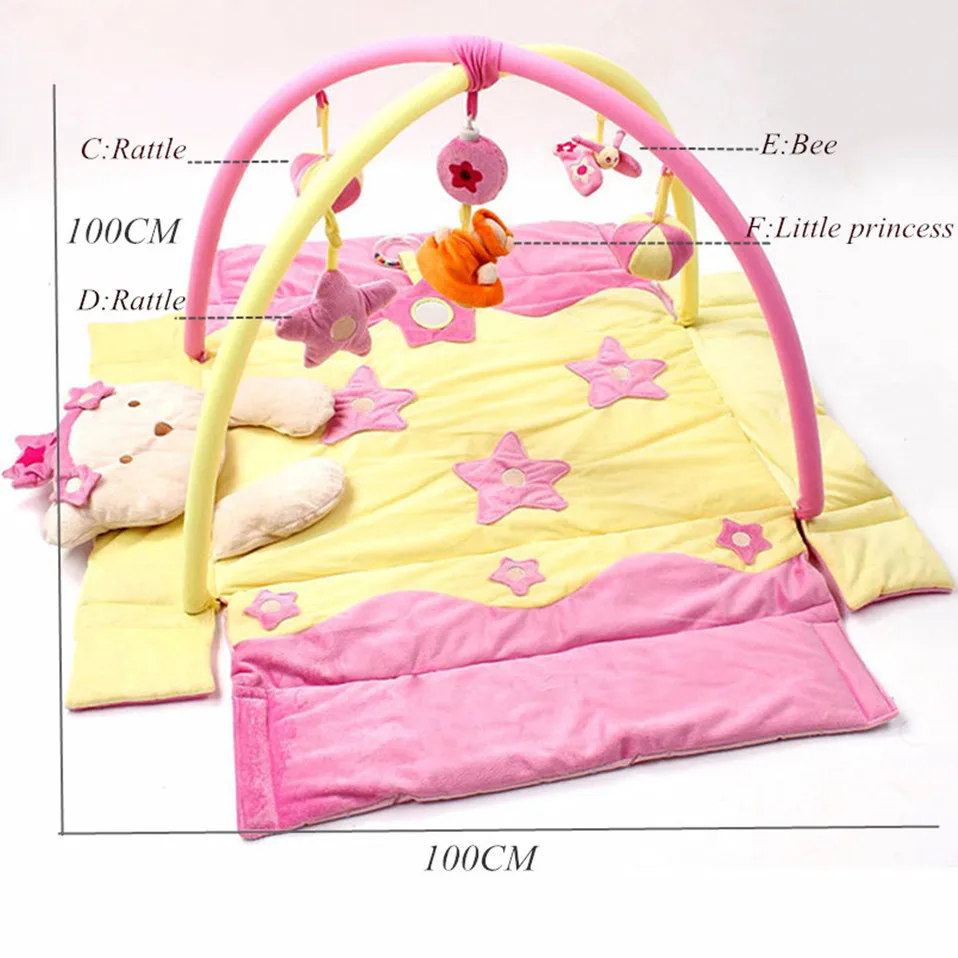 Многофункциональный Детский коврик со съемной поддержкой, Колокольчик для детской кроватки, музыкальные игрушки, сенсорный тренировочный детский матрас, детский игровой коврик