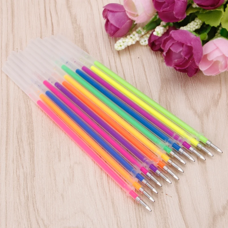 12 шт. стержни для гелевых чернил цветов 0 38 мм|stationery school supplies|gel ink pengel pen refill |