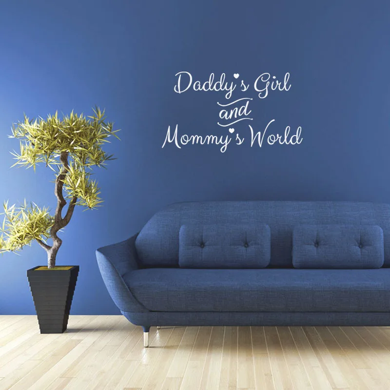

Daddys Boy or Girl Mommys World Love Quote Wall Decal Sticker Art Mural for Baby Room Decor
