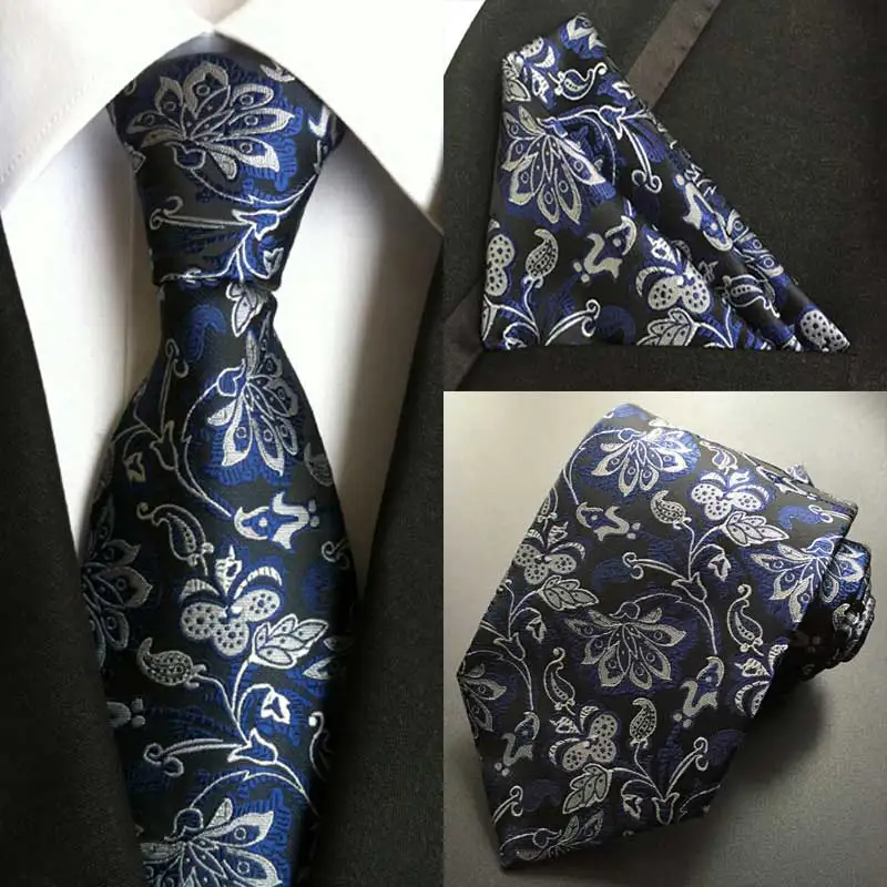 Фабрика мужской шелковый галстук и платок Набор шарфов Карманный квадратный галстук вечерние свадебные деловой носовой платок галстуки - Цвет: T-42