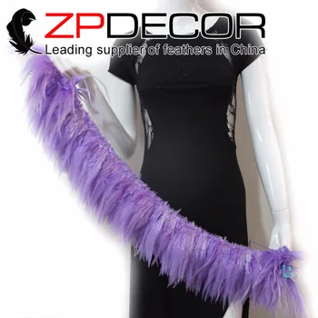 

ZPDECOR 700-800 pcs/bundle 4-6 Inch Dyed Lavender Strung Feathers For Decoration Rooster Saddle Feathers for Costume Decoration