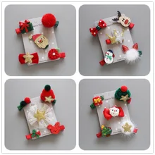 Christmas suits children’s head ornaments baby holiday all-round hair clips red festive