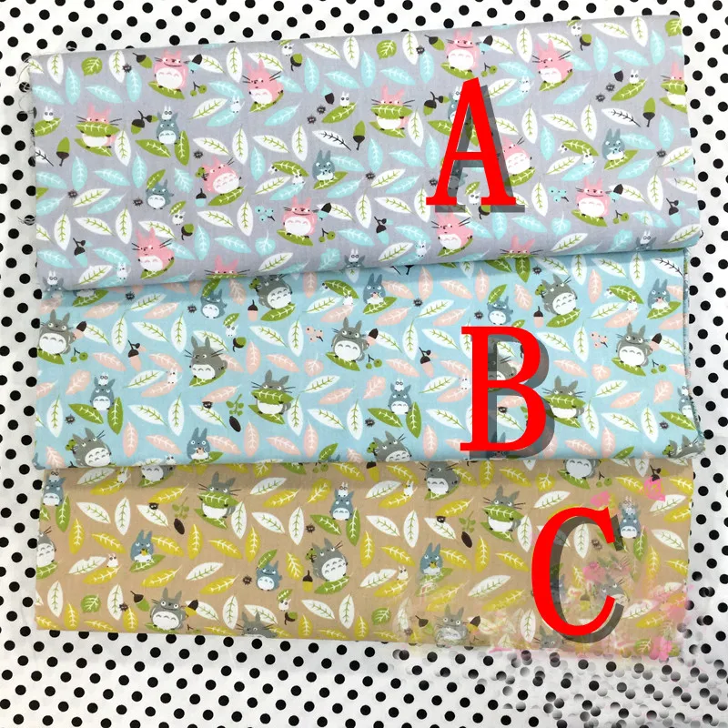 Сосед Тоторо листья печатных саржевая хлопковая ткань Diy Neddlework швейное лоскутное домашнее текстильное изделие ткани для игрушек сумки для одежды