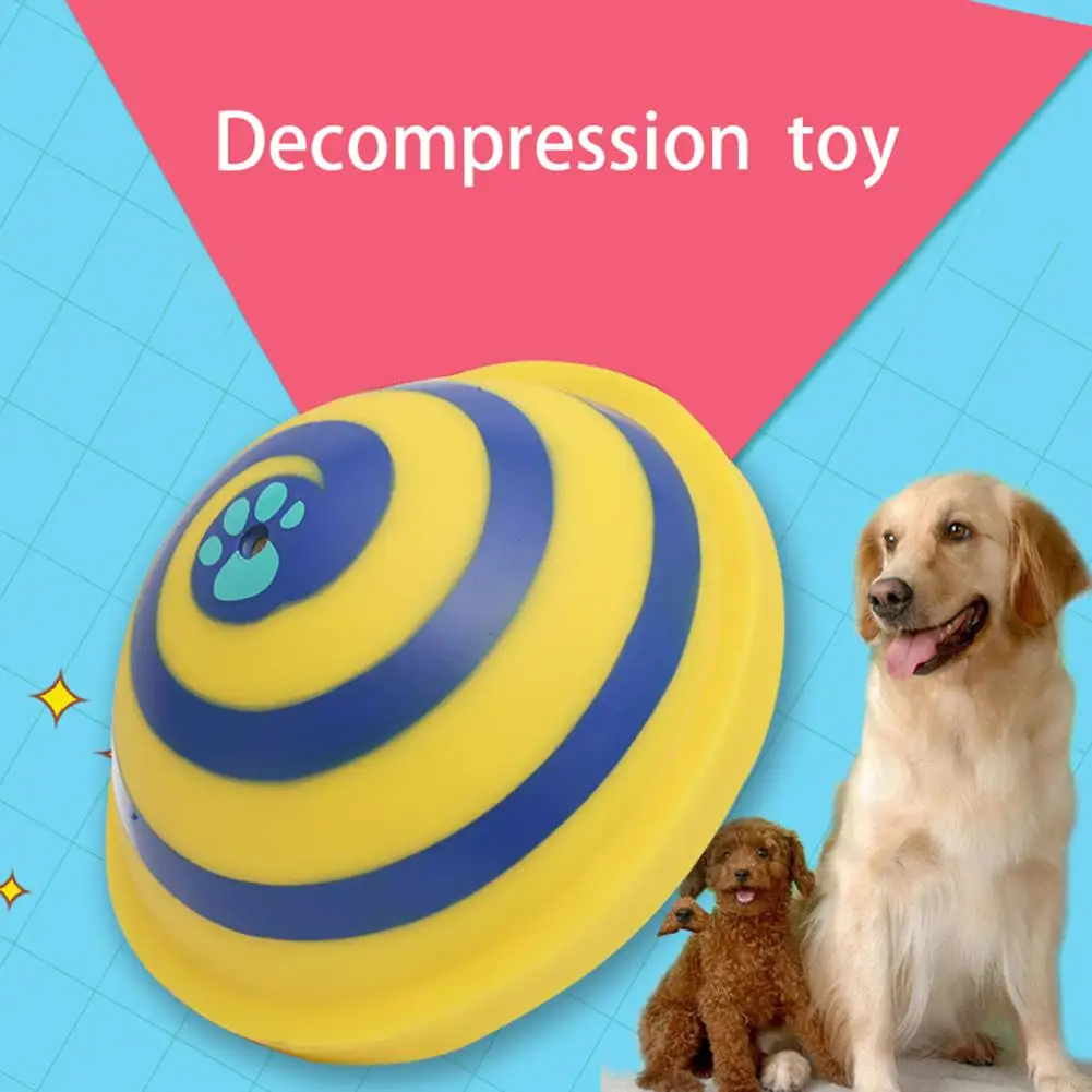 Новые игрушки для собак интерактивные игрушки для собак эхолот желтый полукруглый жевательный устойчивый декомпрессионный звучащий круглый диск для домашних собак
