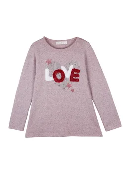 

Long sleeve sweater with rhinestone