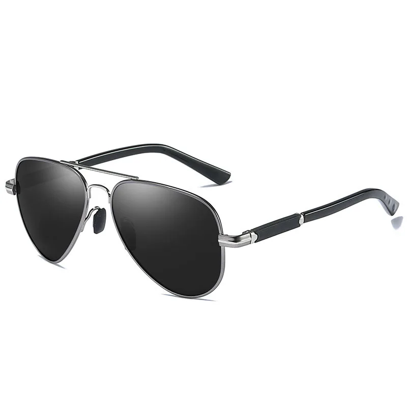 Крутой пилот авиация мужские поляризованные солнцезащитные очки новые Gafas мужские солнцезащитные очки для вождения мужские классические очки UV400 Oculos - Цвет линз: Black Silver Black