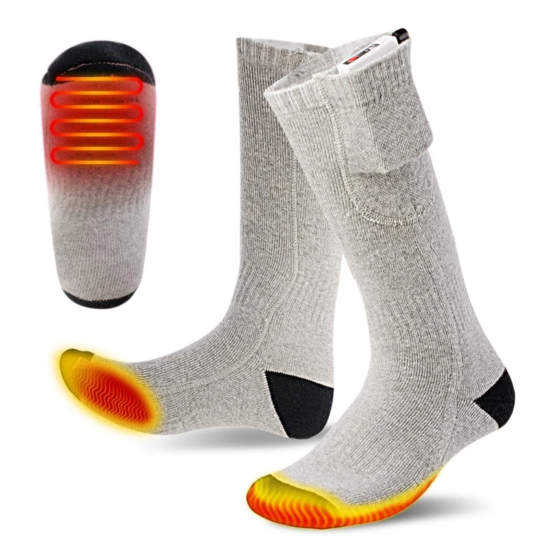 Battery Heated Socks, Best Rechargeable Battery Operated Electric Socks Unisex Foot Warmers Thermal Socks With 3 Heat Setting