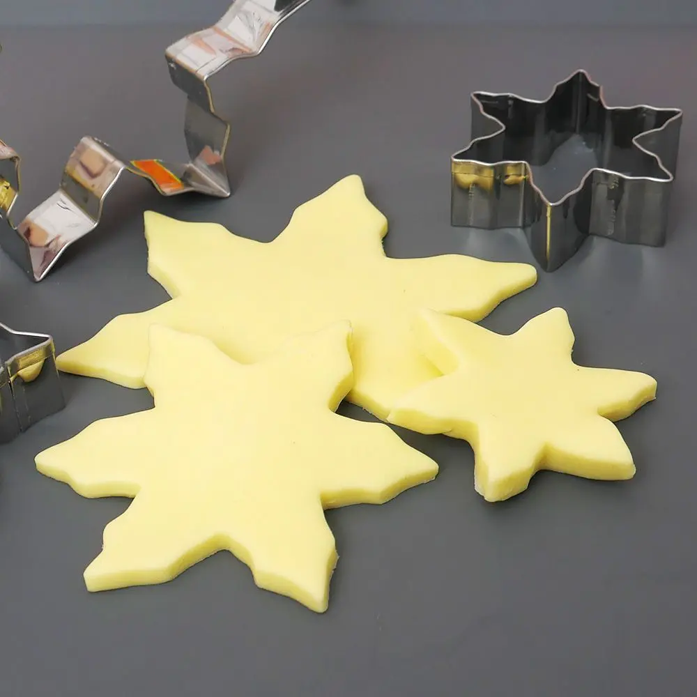 

3 pcs/Lot Snowflake Shape Cookie Cutter Snow Form Cookie Molds DIY Fondant Cake Fondant Jelly Chocolate Sugar Decoration Mould