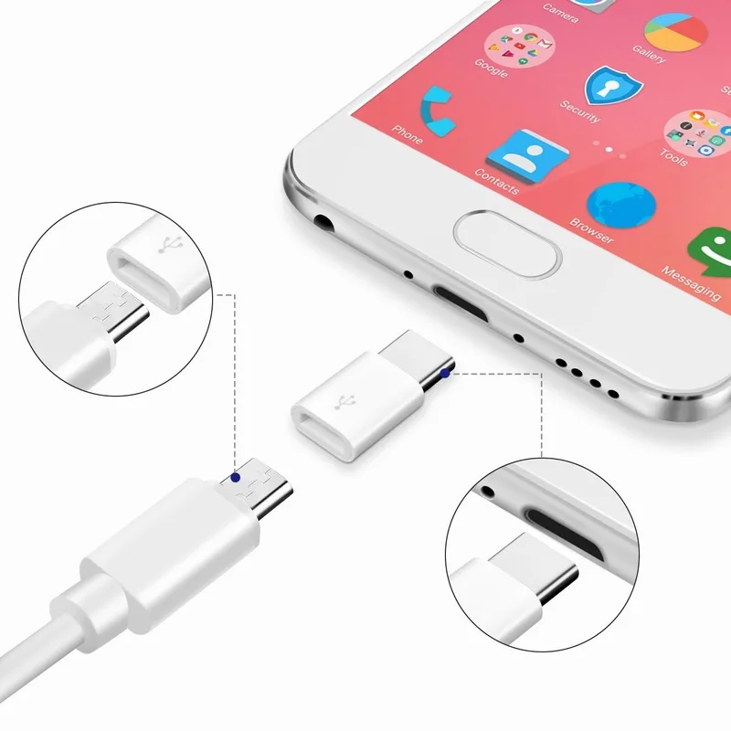 Portefeuille 3PCS USB Type C Adapter USB-C to Micro USB Adapter Converter for Nexus 5X Xiaomi Samsung Galaxy S8 Plus Oneplus 5 3 (8)