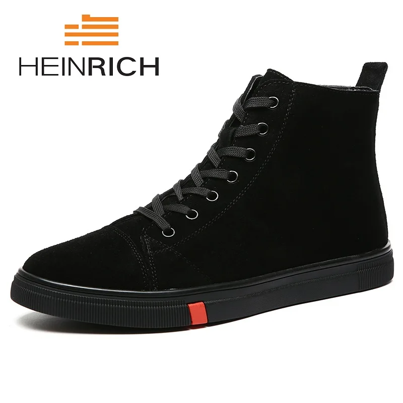 

HEINRICH 2018 Men Spring/Autumn Shoes High Quality Ankle Boots Men Boots Brand England Black Lace-Up Male Boots Soulier Homme