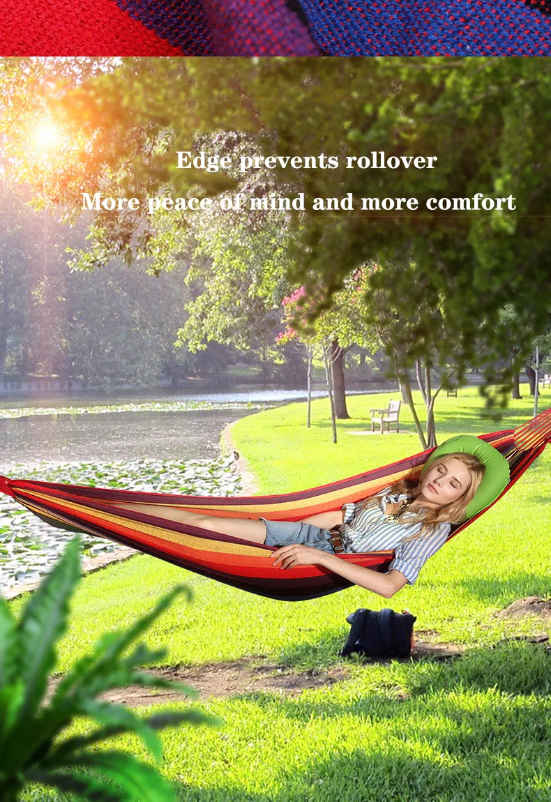 Portátil ao ar Livre do Jardim Rede Pendurar Cama Viagem Novo Acampamento Balanço Caminhadas Lona Tarja Hammock Pendurado 200x100 cm 2020 5 Cheap Sacos de dormir