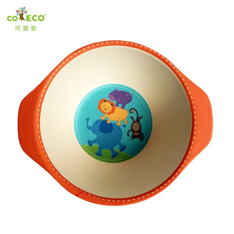 Экологическая натуральная бамбуковая детская чашка, детская посуда, мультяшная столовая посуда, Рождественский подарок - Цвет: RoundLion
