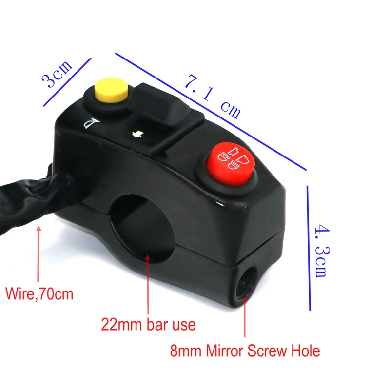 LMoDri мотоцикл многофункциональный переключатель Universa фары поворотники переключатели звукового сигнала мигалка вкл/выкл 22 мм руль ATV Скутер