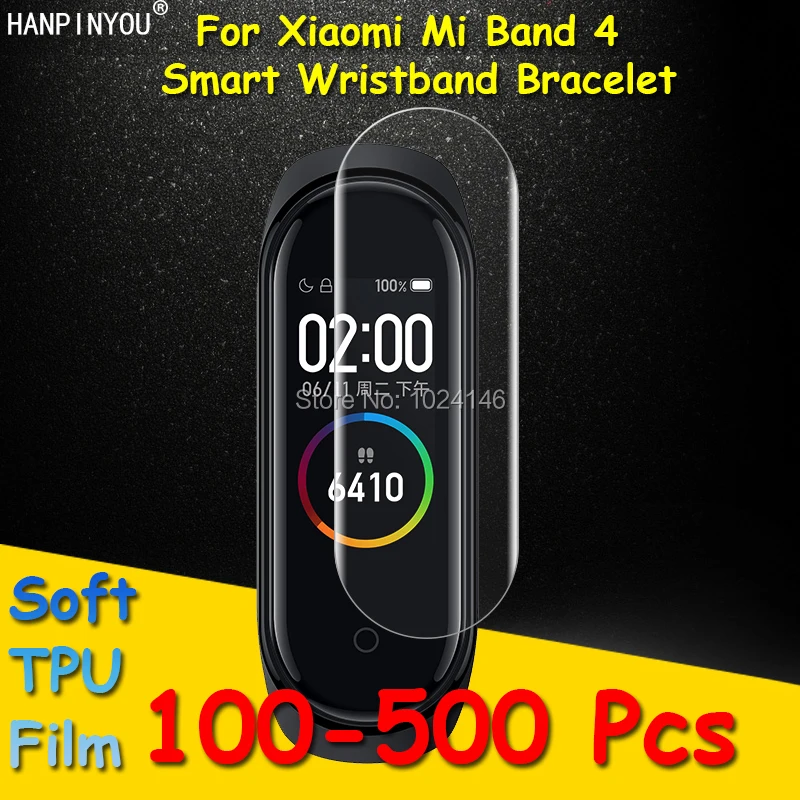 

100 Pcs/Lot For Xiaomi Mi Band 4 Band4 Smart Wristband Bracelet Clear Full Cover Soft TPU Film Screen Protector (Not Glass)