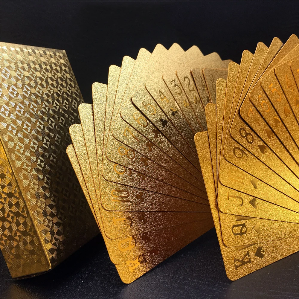 Creative Matte Waterproof Gold Plating Plastic Poker Table Game Cards PVC Dollar EURO Grid Printing | Спорт и развлечения