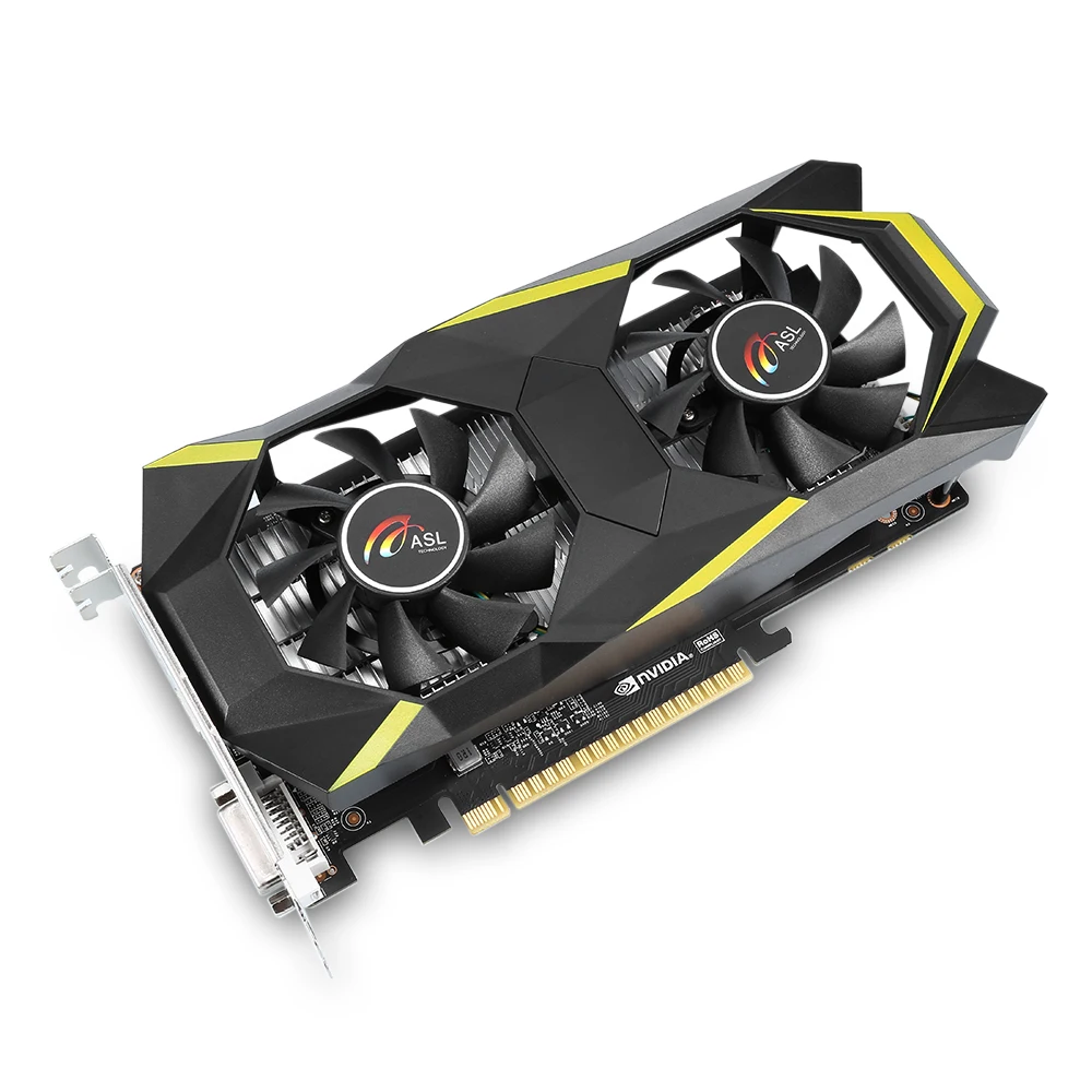 ASL gtx1050 D5 Графика карты с двойной вентилятор 2 ГБ 128bit GDDR5 игровой видеокарты DVI/HDMI 640