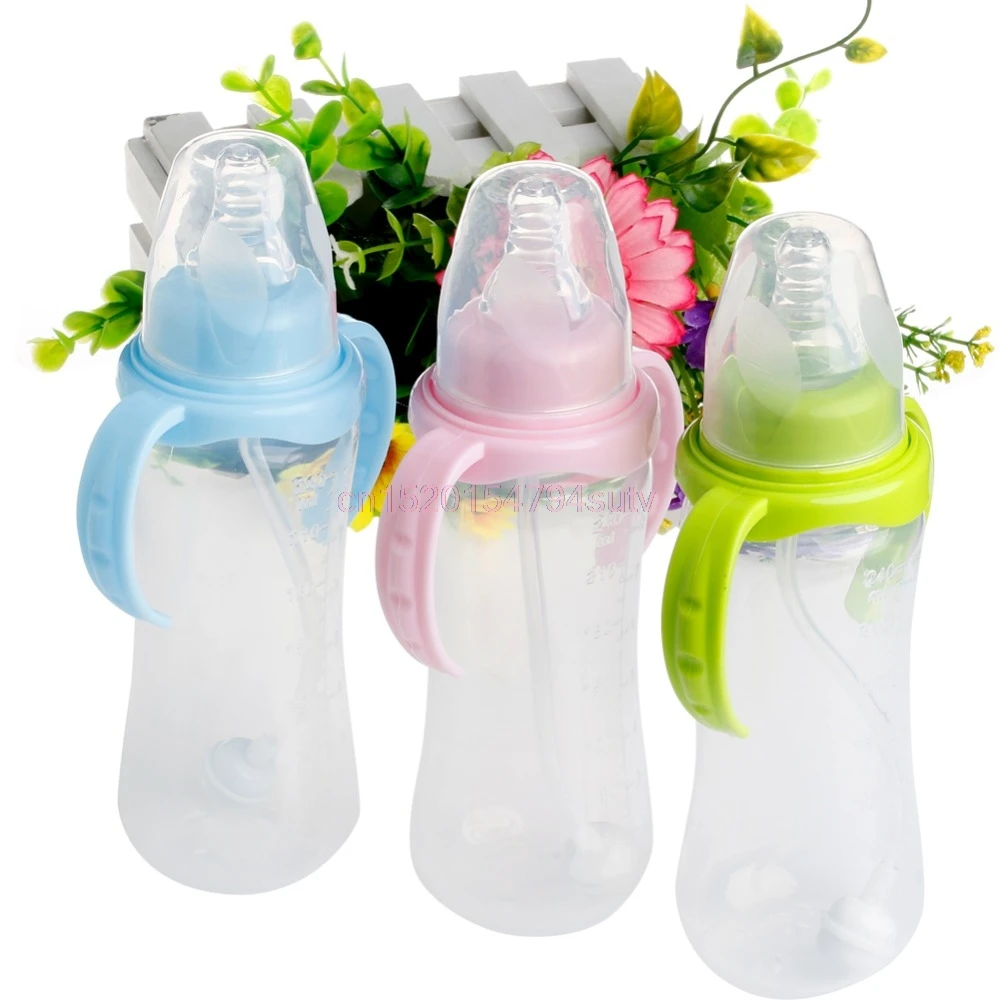 Для малышей молоко кормления сосок бутылки Nurser шеи Anti-colic Новый 240 мл Стандартный # h055