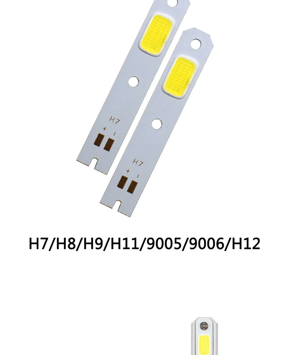 COB светильник источник для автомобилей головной светильник лампы S2 Healamp H1 H4 H7 H11 9005 9006 9012 9004 чип на плате 9-10V 10W 6500K белый светодиодный светильник
