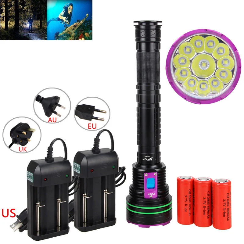 Buy 30000LM Underwater 60m Diving Light 12*XML L2 LED