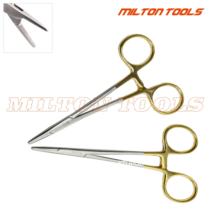 

12.5cm Double Eyelids Embedding Surgical Tools Gold Handle Needle Holder Needle Clamp Cosmetic Shaping Ophthalmic Instruments