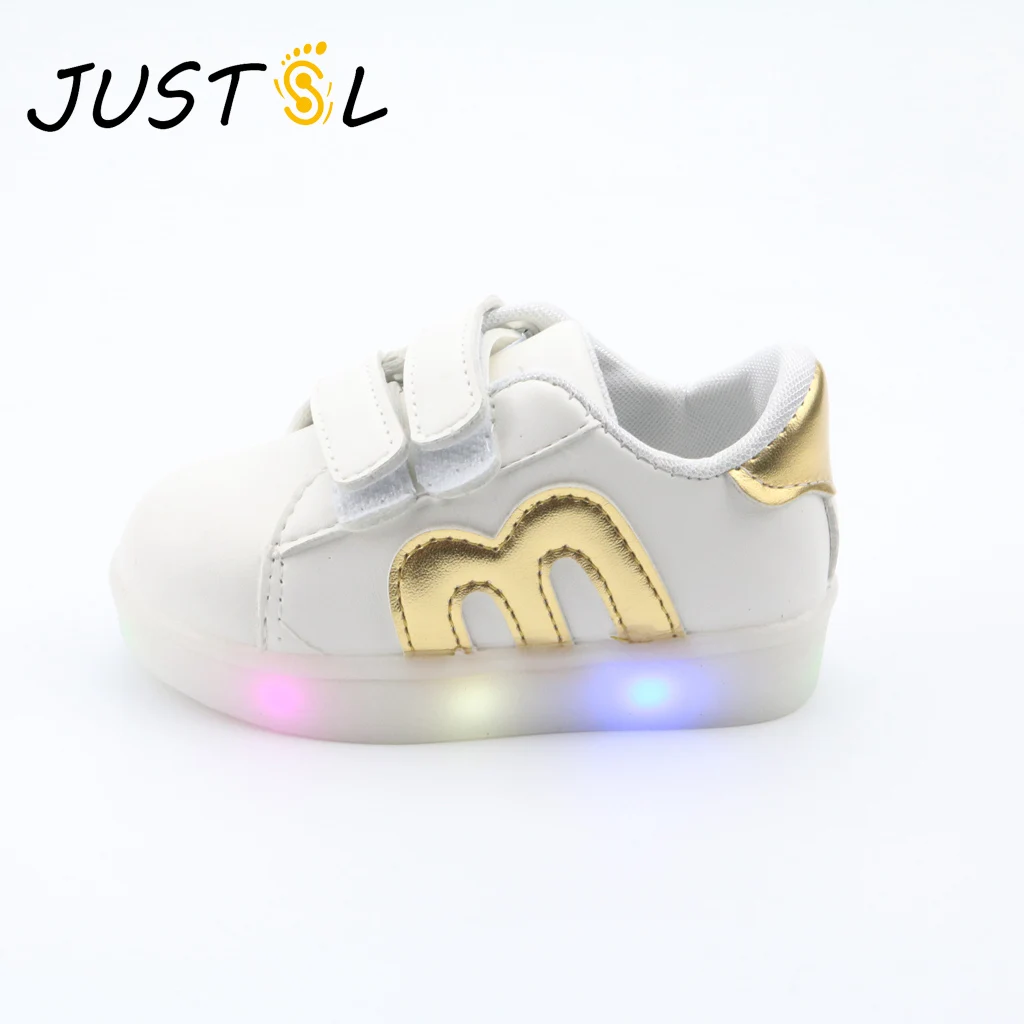 

JUSTSL Toddler Sneakers Girls Chaussure Lumineuse Enfant Children Trainer Kids Boys Led Colorful Lighting Casual Running Shoes