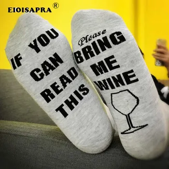 

[EIOISAPRA]High Quality Handmade If You Can Reand This Bring Me Wine Neutral leisure Funny Socks