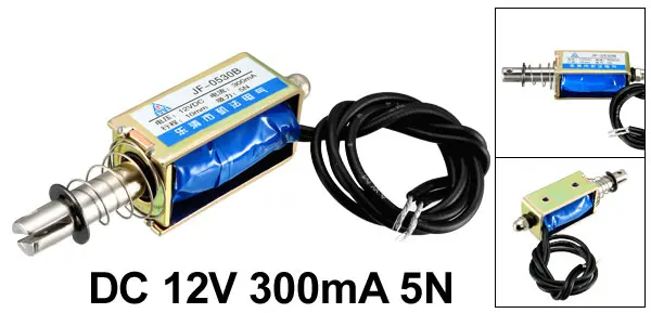 Uxcell DC 6/12 V Электромагнит 300mA 5N 10 мм Pull Push Тип открытая рамка линейный Электромагнит движения 1 шт - Цвет: JF-0530B