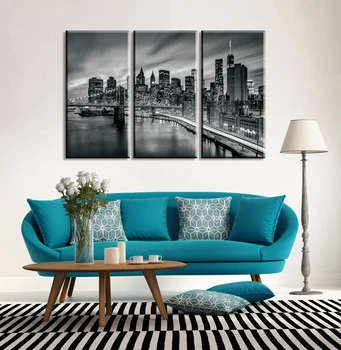 

3 pieces New York city Modular pictures canvas painting Modern wall art for living room unframed home decorative canvas poster