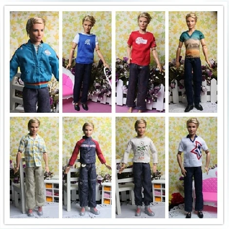 Free Shipping Male Dolls Denim Clothing Sets for Prince Ken Clothes For Boyfriend Dolls Boy Nice