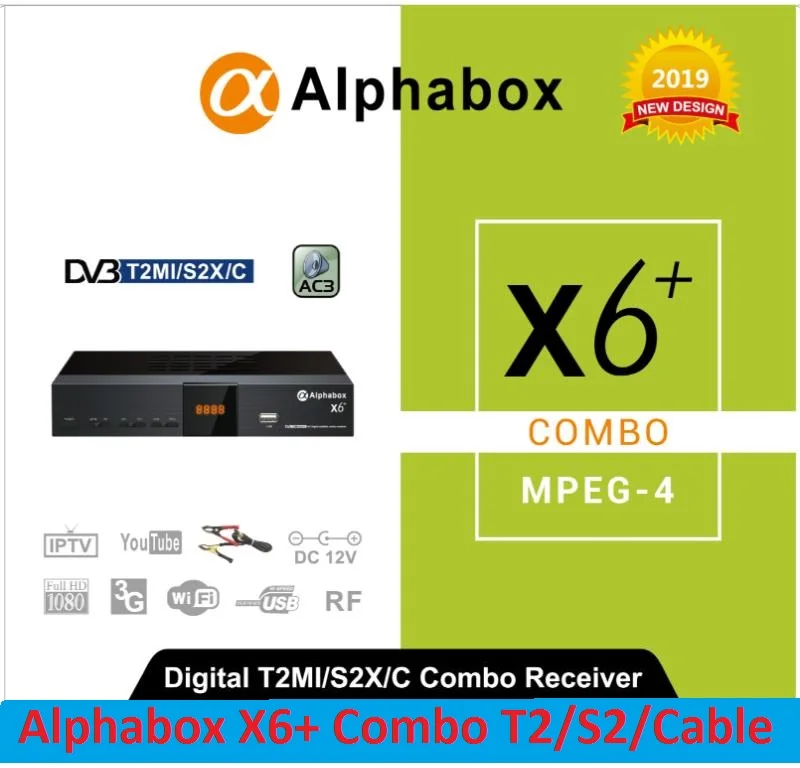 Alphabox x6+ DVB T2 MI/DVB S2X/DVB-C combo powervu Autoroll DVB-T2/C/S2 Combo приемник с RF, Youtube