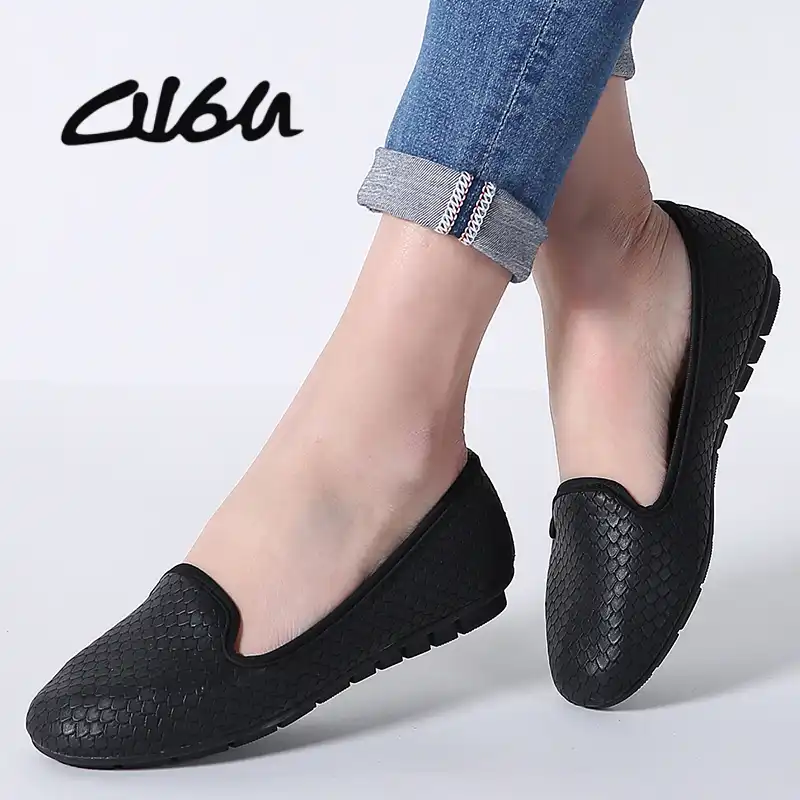 snakeskin flat shoes