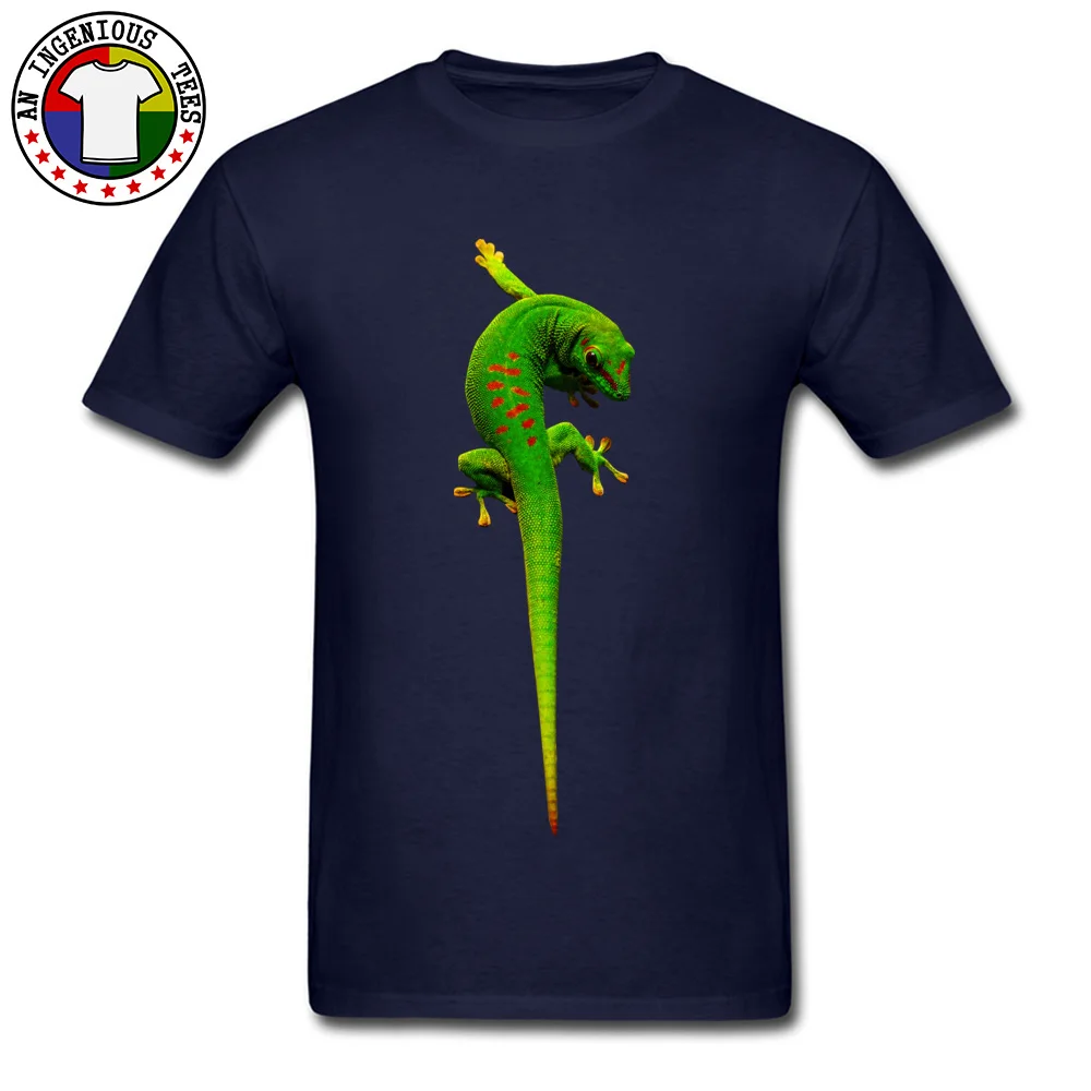 gecko O-Neck T-shirts Summer Fall T Shirt Short Sleeve 2018 Fashion Cotton Fabric Summer Tee Shirt 3D Printed Male gecko navy