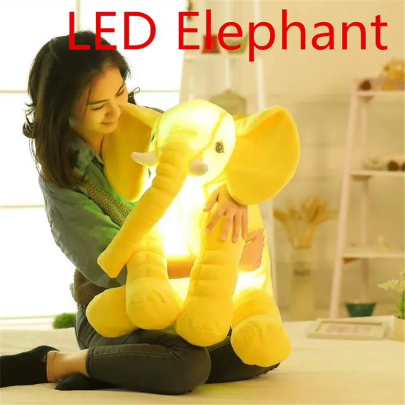 

1pc Led Infant Soft Appease be luminous Elephant Playmate Calm Doll Baby Toys Elephant Pillow Plush Toys free shipping